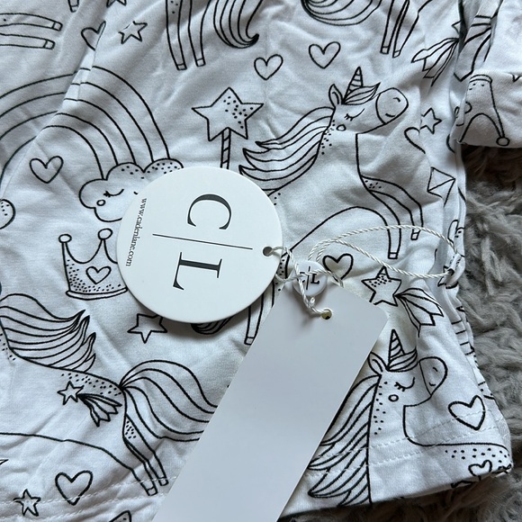 New Caden Lane Color Me Pajamas 2 Piece Set Enchanted Unicorns. Size 4T - Picture 3 of 8